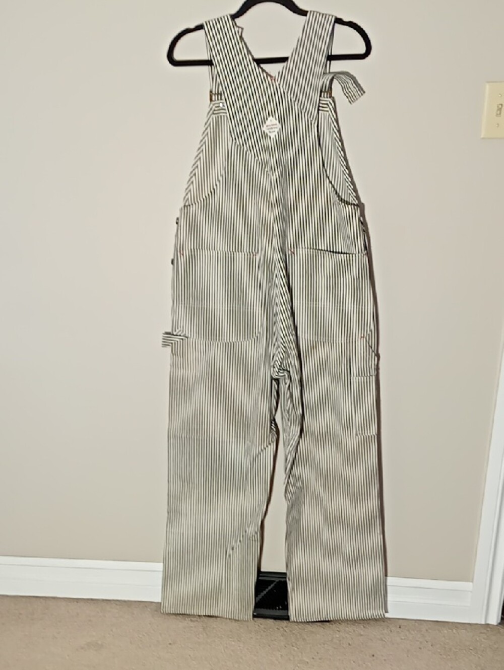 Vintage Big Mac Penneys Blue/Cream Overalls W 19" L 59" - Picture 15 of 16